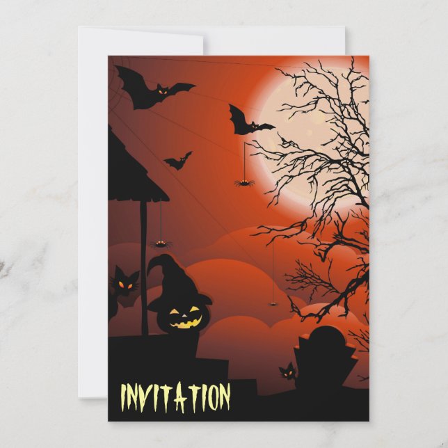 Halloween Bloody Moonlight Nightmare Einladung (Vorderseite)