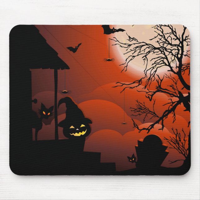 Halloween Bloody Moonlight Nightmare Mousepad (Vorne)