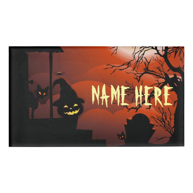 Halloween Bloody Moonlight Nightmare Namenschild (Vorderseite)