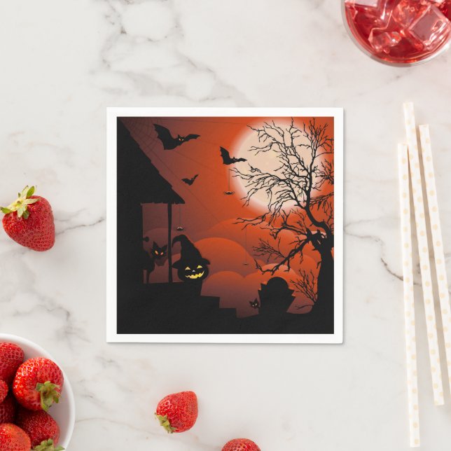 Halloween Bloody Moonlight Nightmare Serviette (Beispiel)