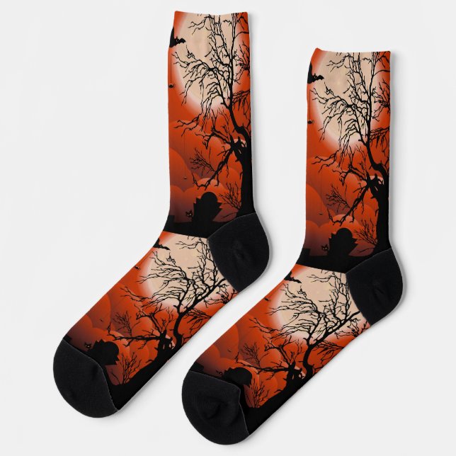 Halloween Bloody Moonlight Nightmare Socken (Linkes Detail)