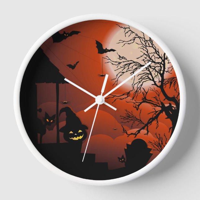 Halloween Bloody Moonlight Nightmare Uhr (Vorderseite)