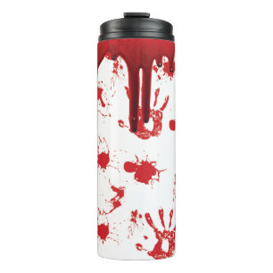 Halloween Blop Drop Creepy Bloody Handprint Thermosbecher
