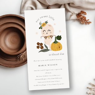 Halloween Blue Ghost Little Boo Baby Showeinladung Dankeskarte