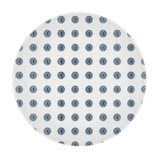 Halloween Blue Polka Dot Eyes Schneidebrett (Vorderseite)