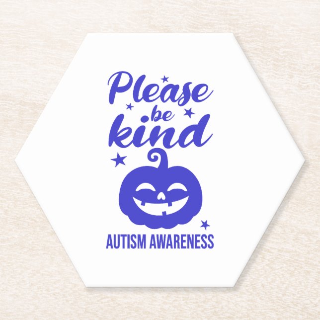 Halloween Blue Pumpkin Autisim Bewusstsein Untersetzer (Vorderseite)