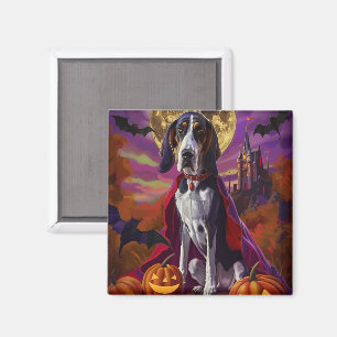 Halloween Bluetick Coonhound Dog Pumpkins Beängsti Magnet