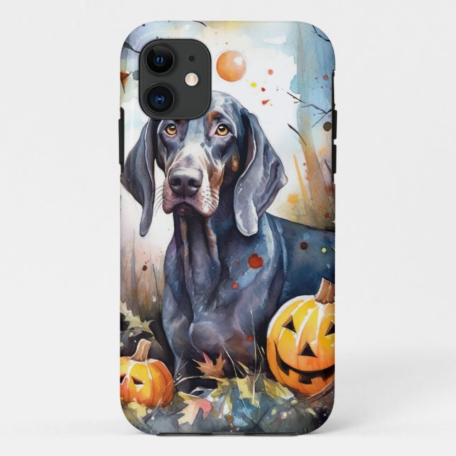 Halloween Bluetick Coonhound mit Pumpkins Beängsti Case-Mate iPhone Hülle (Rückseite)
