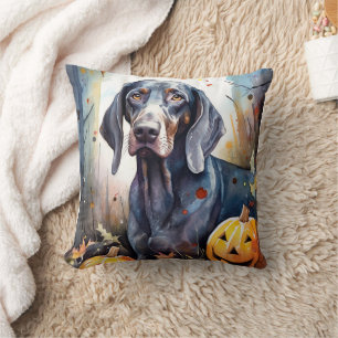 Halloween Bluetick Coonhound mit Pumpkins Beängsti Kissen