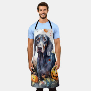 Halloween Bluetick Coonhound mit Pumpkins Beängsti Schürze