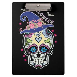 Halloween Blume Skull Klemmbrett