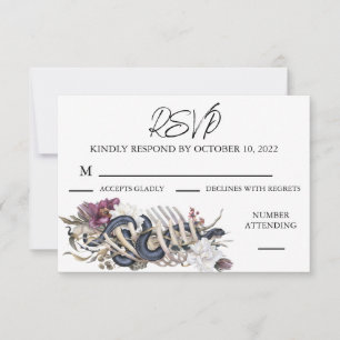 Halloween-Blumen Herbst-Watercolor Gruselig  RSVP Karte