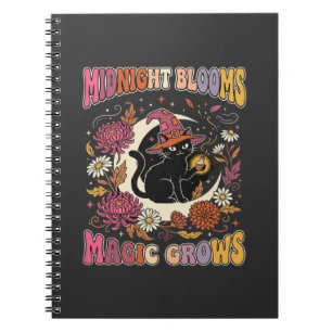 Halloween-Blumen-Hexe-Katze-Magie Notizblock