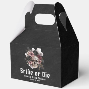 Halloween-Blumen-Schädel-Braut oder stirb Junggese Geschenkschachtel