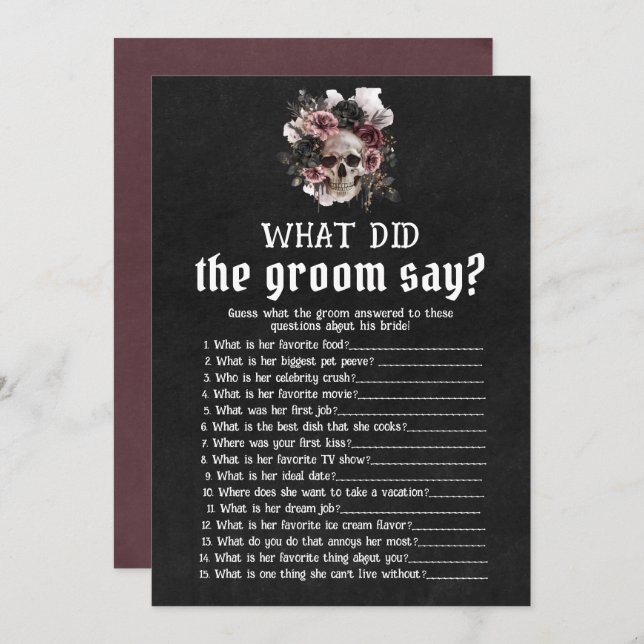 Halloween Blumenschädel, was der Gräuel zum Spiel  Einladung (Vorne/Hinten)