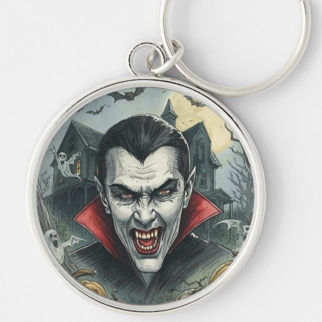 Halloween, blutdürstiger Vampir, Gruselig Schlüsselanhänger (Vorne)