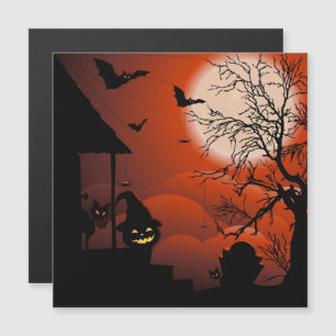 Halloween Blutmond-Albtraumnacht Magnetkarte