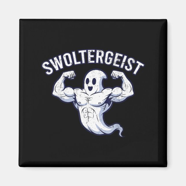 Halloween Bodybuilding Geist Lustiger Swoltergeist Magnet (Vorne)