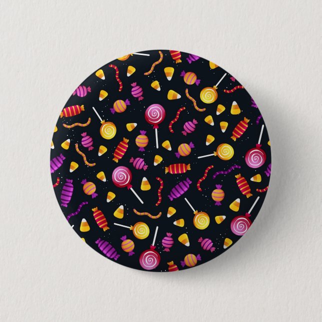 Halloween-Bonbmuster Button (Vorderseite)