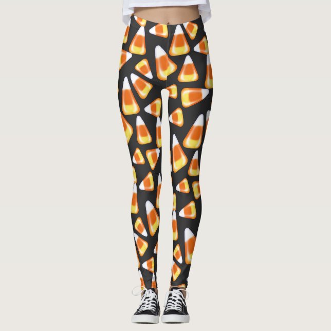Halloween-Bonbons, lustige Leckereien mit Süßigkei Leggings (Vorderseite)