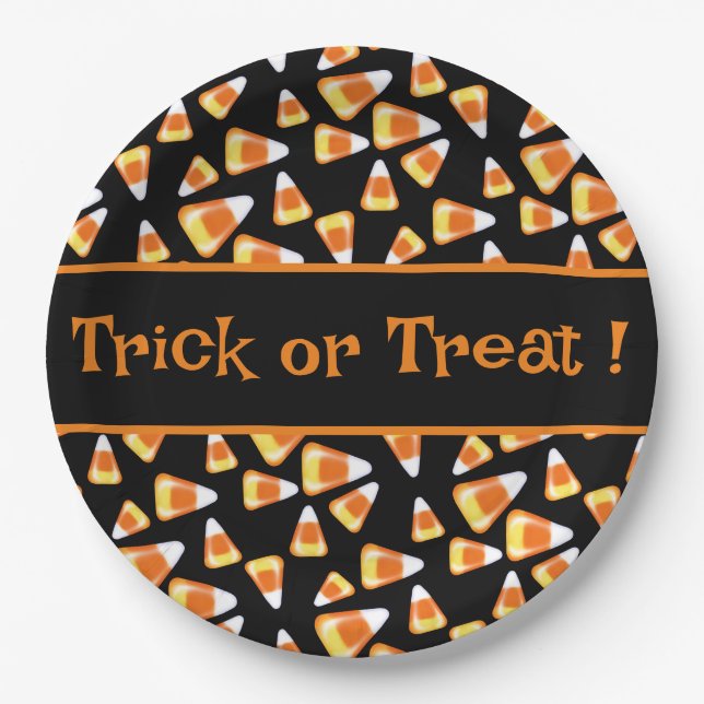 Halloween-Bonbons, lustige Leckereien mit Süßigkei Pappteller (Vorderseite)