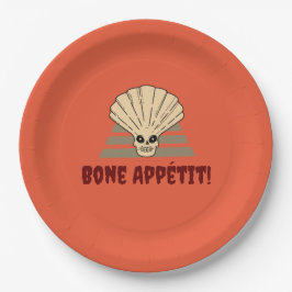 Halloween Bone Appétit! Orangenskelett Pappteller
