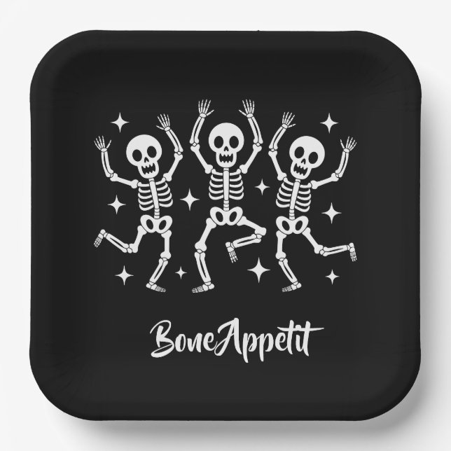Halloween Bone Appetit Pappteller (Vorderseite)
