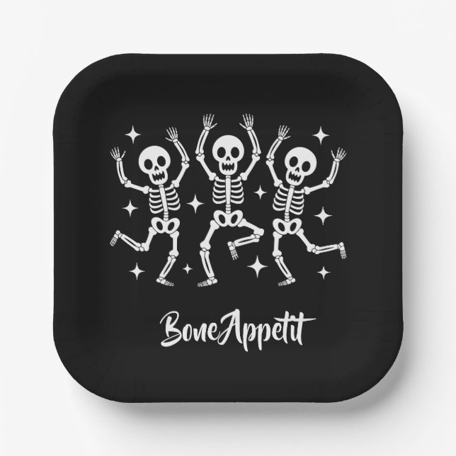 Halloween Bone Appetit Pappteller (Vorderseite)