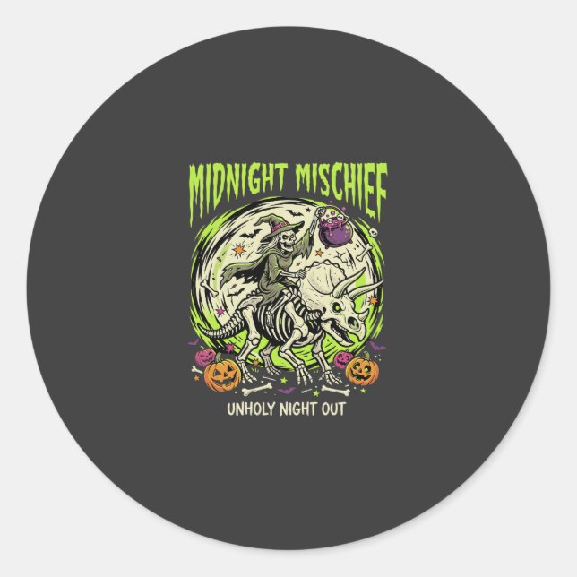 Halloween Bone Rider Unfug Runder Aufkleber (Vorderseite)