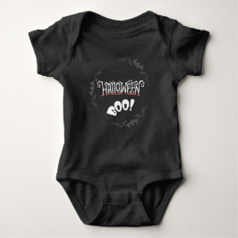 Halloween Boo Baby Bodysuit BLack Strampler