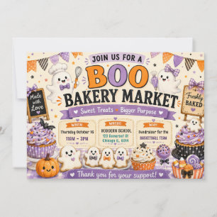 Halloween Boo Bäckerei Markt Backverkauf Einladung