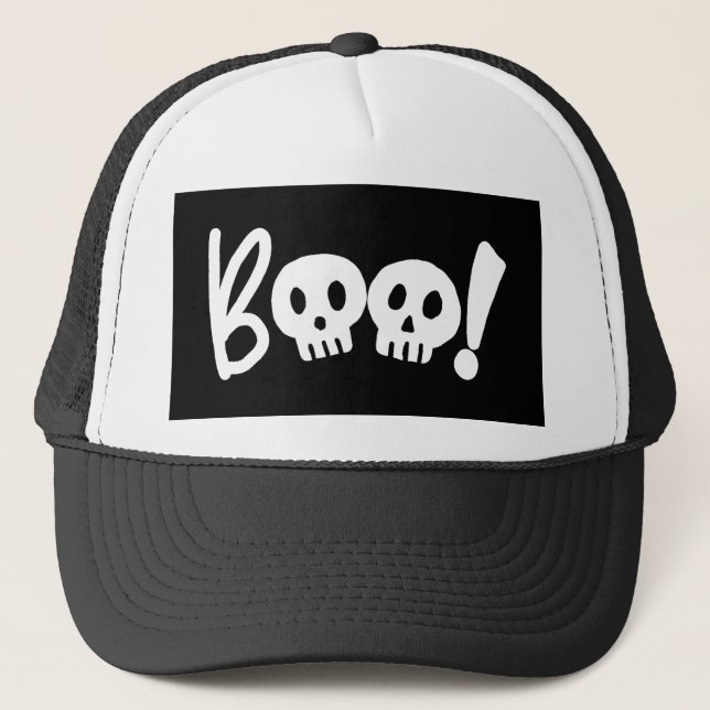 Halloween Boo Beängstigend Truckerkappe (Vorderseite)
