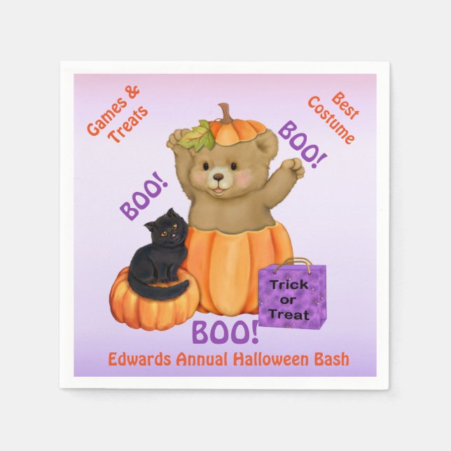 Halloween Boo Bear Serviette (Vorderseite)