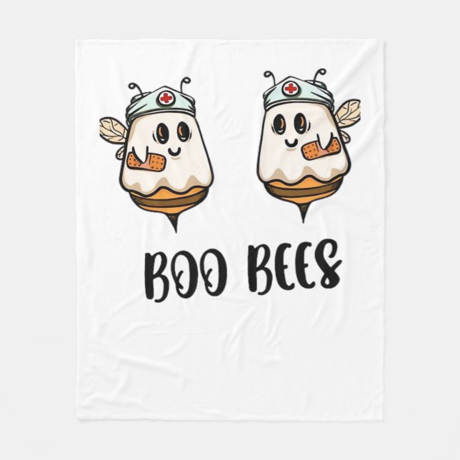 Halloween Boo Bees Nurse Classic T - Shirt Fleecedecke (Vorderseite)