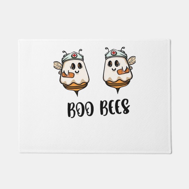 Halloween Boo Bees Nurse Classic T - Shirt Fußmatte (Vorderseite)