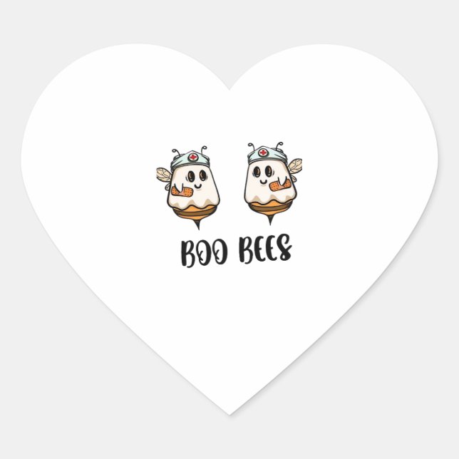 Halloween Boo Bees Nurse Classic T - Shirt Herz-Aufkleber (Vorderseite)