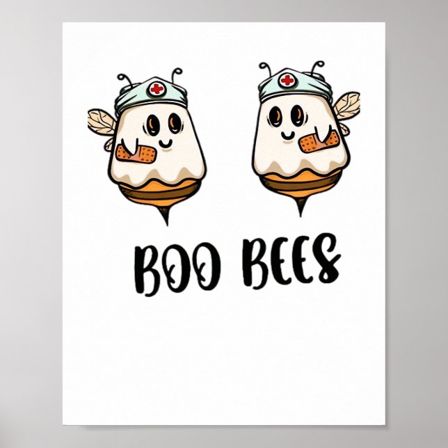 Halloween Boo Bees Nurse Classic T - Shirt Poster (Vorne)