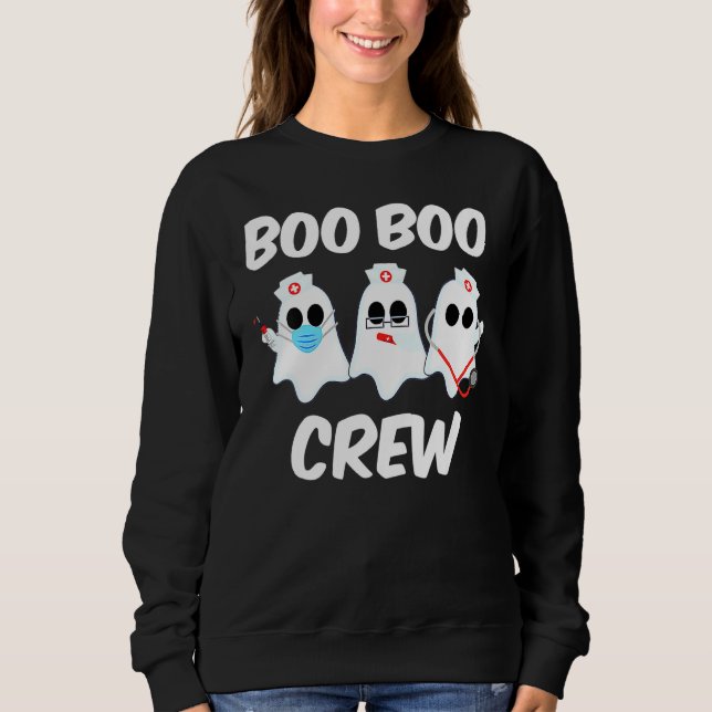 Halloween Boo Boo Crew Ghost Nurse Costume Rn Nurs Sweatshirt (Vorderseite)