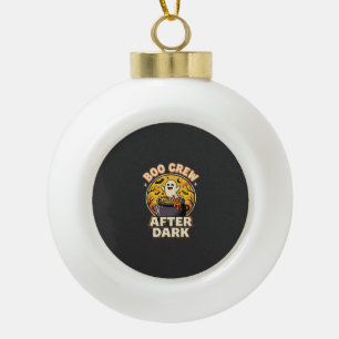 Halloween Boo Crew Abzeichen Keramik Kugel-Ornament
