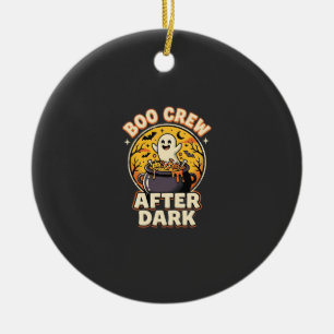 Halloween Boo Crew Abzeichen Keramik Ornament