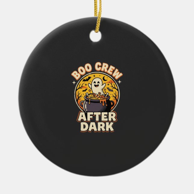 Halloween Boo Crew Abzeichen Keramik Ornament (Vorne)