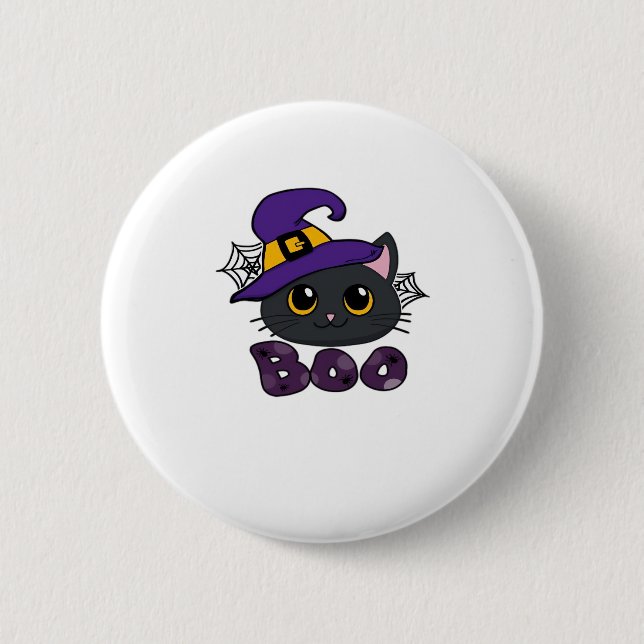 Halloween Boo Crew Classic T - Shirt Button (Vorderseite)