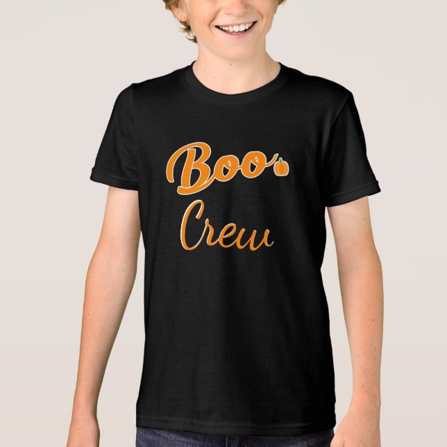 Halloween-Boo-Crew-Familienkleidung Tri-Blend Shirt (Vorderseite)
