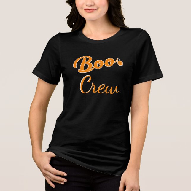 Halloween-Boo-Crew-Familienkleidung Tri-Blend Shirt (Vorderseite)