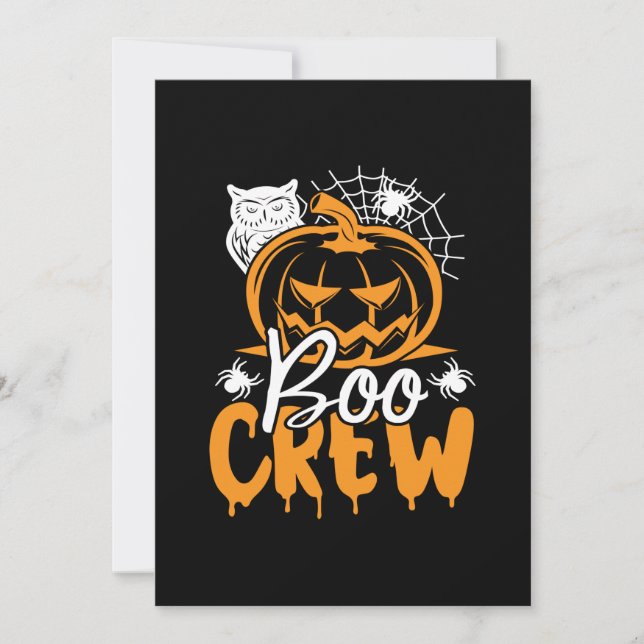 Halloween Boo Crew Geburtstag Einladung (Vorderseite)