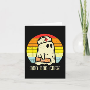 Halloween Boo Crew Ghost Nurse Retro Halloween Karte