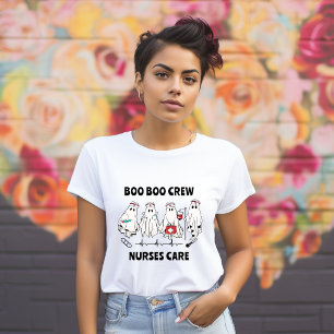 Halloween Boo Crew Ghost Nurse T - Shirt