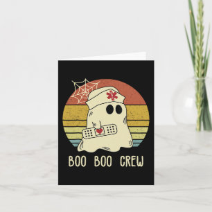 Halloween Boo Crew Nurse Ghost Women Hallowee Karte