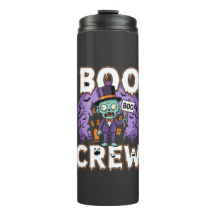 Halloween Boo Crew Zombie-Familie Vektordesign Thermosbecher