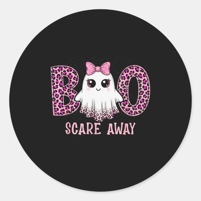 Halloween Boo E Away Breast Cancer Awareness Cute  Runder Aufkleber (Vorderseite)